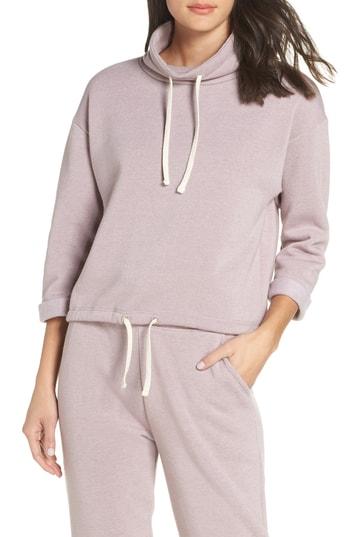 Women's Alternative Drawstring Cowl Neck Pullover - Purple