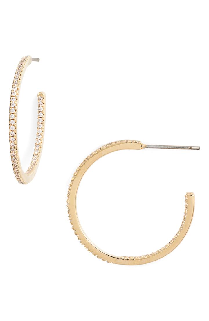 Women's Nordstrom Pave Inside-out Hoop Earrings