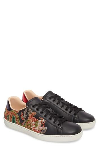 Men's Gucci New Ace Dragon Sneaker Us / 9uk - Black