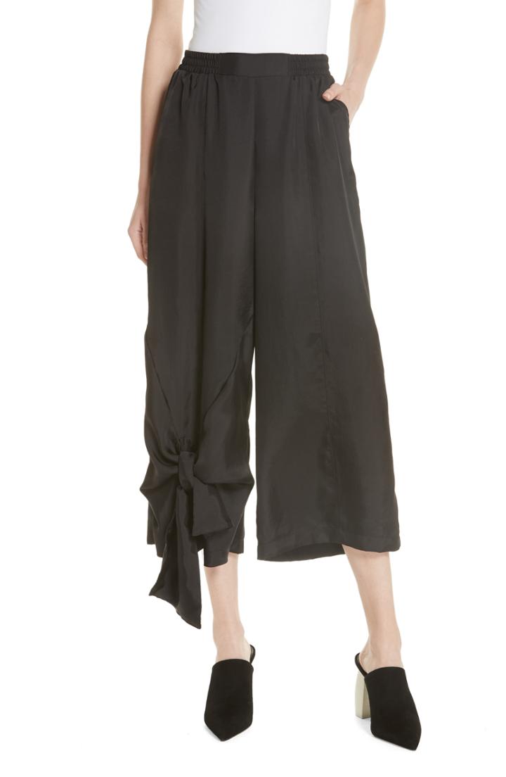 Women's Clu Tie Detail Crop Pants - Black