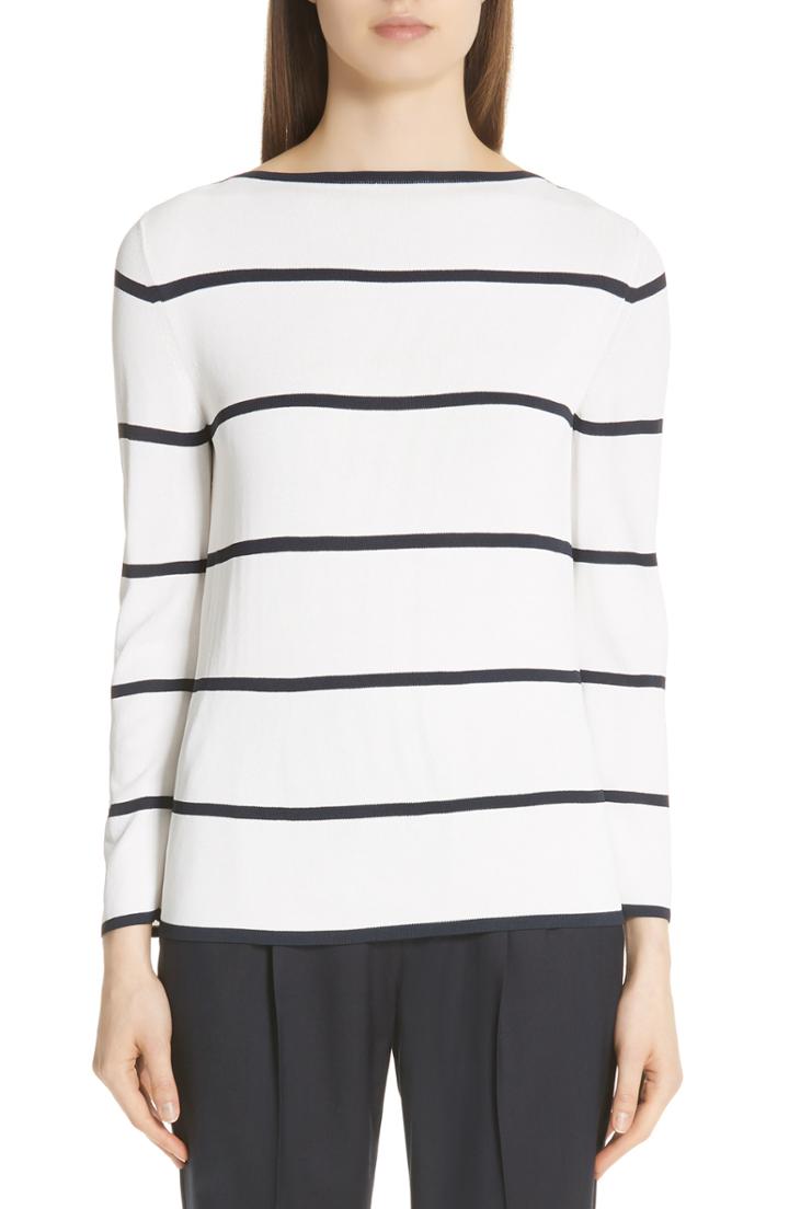 Women's Max Mara Comma Stripe Sweater, Size - Ivory