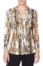 Women's Catherine Catherine Malandrino 'rea' V-neck Print Top - White