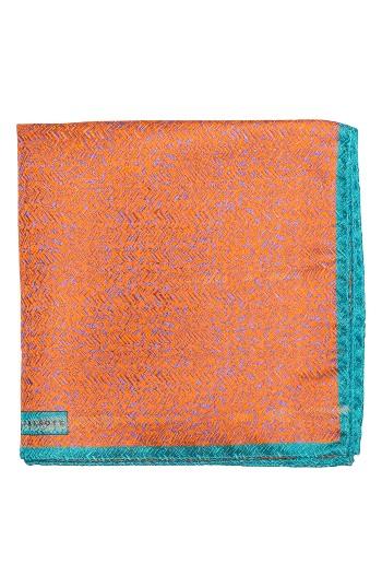 Men's Robert Talbott Floral Silk Pocket Square, Size - Orange