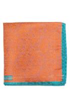 Men's Robert Talbott Floral Silk Pocket Square, Size - Orange