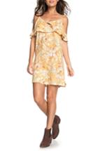 Women's Roxy Still Waking Up Cold Shoulder Dress - Yellow