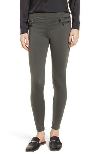 Women's David Lerner Double Zip Leggings - Green