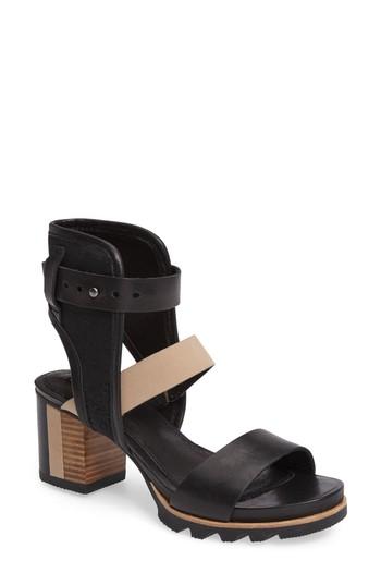 Women's Sorel Addington Ankle Cuff Sandal .5 M - Black