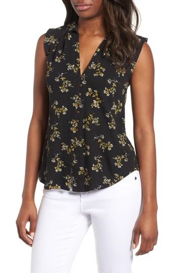 Women's Lucky Brand Floral Tank - Black