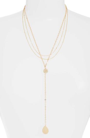 Women's Halogen Cutout Pendant Multistrand Y-necklace