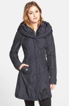 Women's Laundry By Shelli Segal Pillow Collar Raincoat With Detachable Quilted Hooded Bib Insert - Blue