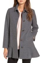 Women's Kate Spade New York Drop Waist Wool Blend Flounce Coat - Grey