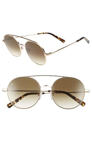 Women's Raen Scripps 55mm Round Sunglasses - Gold/ Brindle