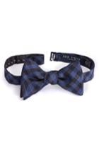 Men's Ted Baker London Check Silk & Wool Bow Tie, Size - Blue
