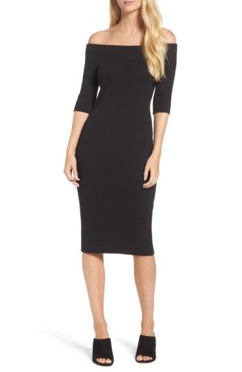 Women's Trina Trina Turk Necha Off The Shoulder Body Con Dress - Black