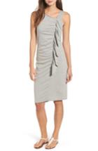 Women's Bobeau French Terry Ruffle Front Dress - Grey