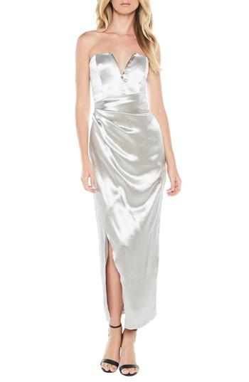 Women's Bardot Eri Strapless Satin Gown - Metallic