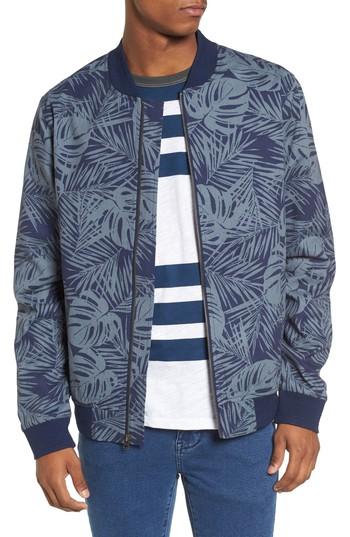 Men's The Rail Print Bomber Jacket - Blue