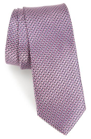 Men's Nordstrom Men's Shop Iris Solid Silk Skinny Tie, Size - Purple