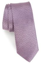 Men's Nordstrom Men's Shop Iris Solid Silk Skinny Tie, Size - Purple
