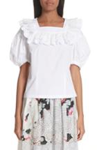 Women's Comme Des Garcons Ruffle Bib Top - White