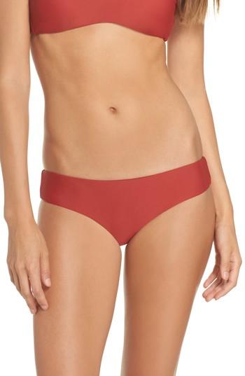 Women's Bca Shirred Bikini Bottoms - Burgundy