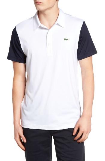 Men's Lacoste Golf Colorblock Jersey Polo (xxl) - White