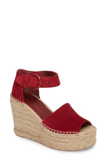 Women's Marc Fisher Ltd Alida Espadrille Platform Wedge M - Red