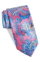 Men's David Donahue Paisley Silk Tie, Size X-long - Pink