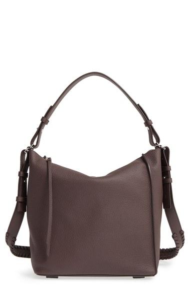 Allsaints 'kita' Leather Shoulder/crossbody Bag - Purple
