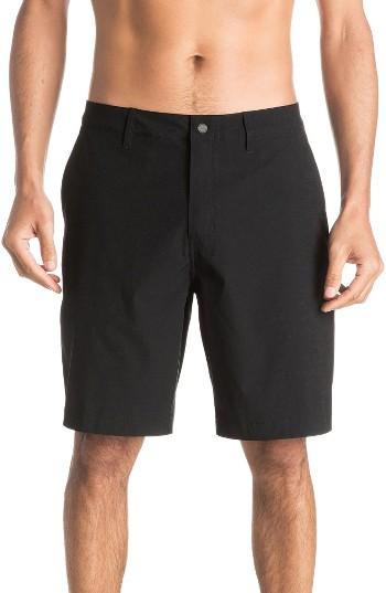 Men's Quiksilver Waterman Collection Striker 3 Amphibian Hybrid Shorts - Black