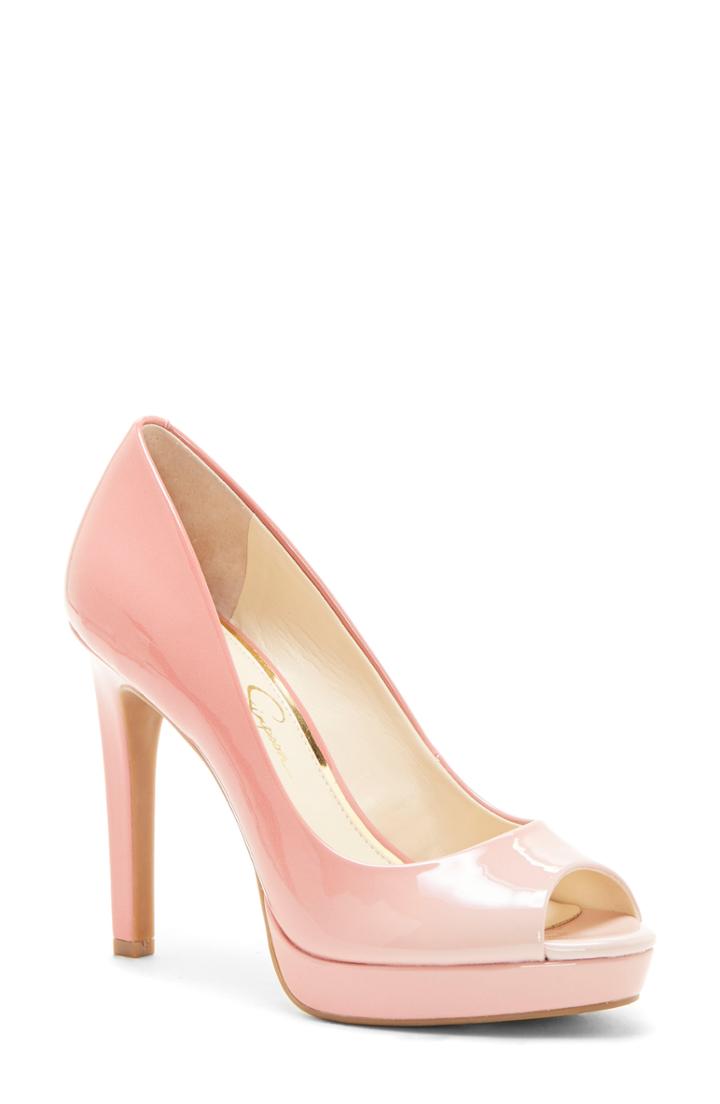 Women's Jessica Simpson Dalyn Peep Toe Pump .5 M - Pink