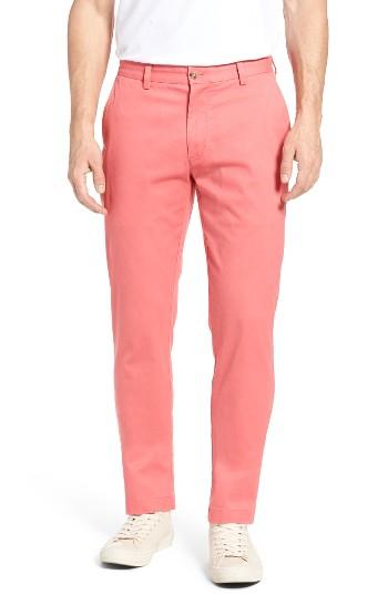 Men's Vineyard Vines Breaker Flat Front Stretch Cotton Pants X 32 - Pink
