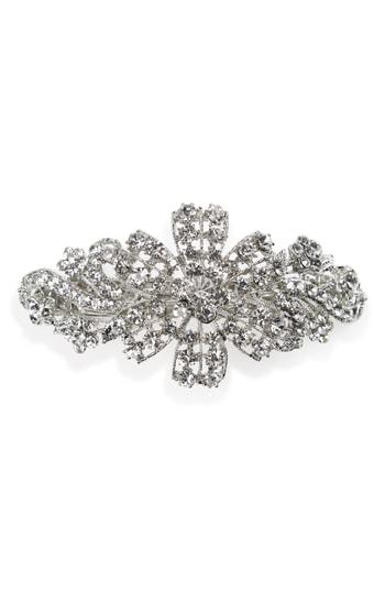 Tasha Floral Crystal Barrette, Size - Metallic