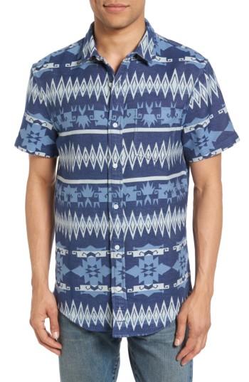 Men's 1901 Geo Jacquard Shirt, Size - Blue