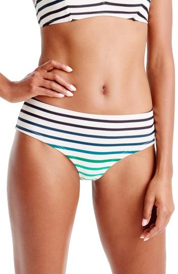 Women's J.crew Ombre Stripe Cali Hipster Bikini Bottoms, Size - Blue