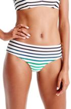 Women's J.crew Ombre Stripe Cali Hipster Bikini Bottoms, Size - Blue