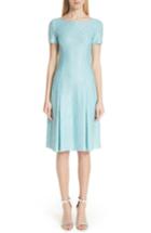 Women's St. John Collection Flecked Sparkle Knit Dress - Blue