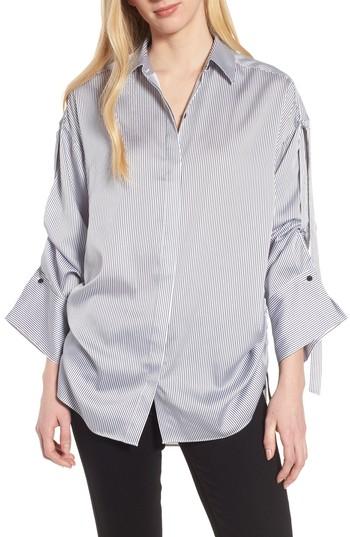 Women's Trouve Tie Sleeve Satin Top - White
