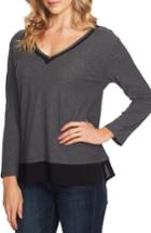 Women's Vince Camuto Layered Look Top, Size - Grey