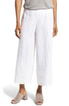 Women's Eileen Fisher Organic Linen Crop Wide Leg Pants, Size - White