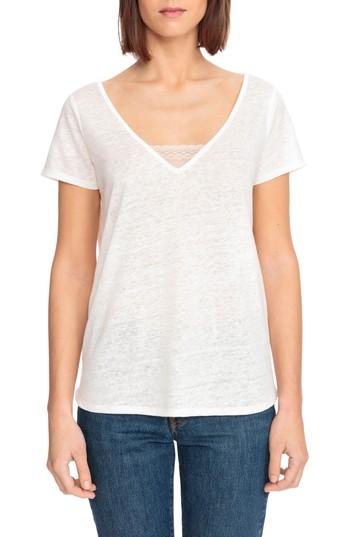 Women's Sezane Lucie Linen Tee - White