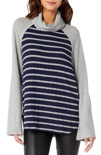 Women's Michael Stars Madison Stripe Cowl Neck Top - Blue