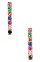 Women's Ef Collection Diamond Rainbow Bar Stud Earrings
