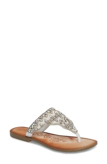 Women's Naughty Monkey Loving U Crystal Embellished Flip-flop .5 M - White