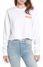 Women's Junk Food Coke Crop Sweatshirt - White