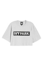 Women's Ivy Park Sequin Logo Crop Tee, Size - Grey