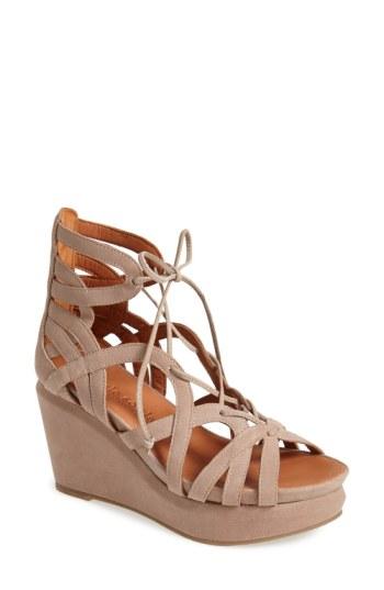 Women's Gentle Souls By Kenneth Cole 'joy' Lace Up Nubuck Sandal M - Beige