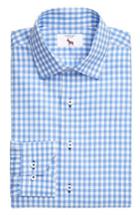 Men's Lorenzo Uomo Trim Fit Gingham Dress Shirt .5 - 32 - Blue