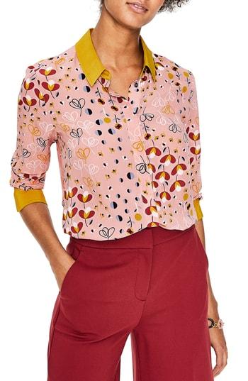 Women's Boden The Silk Shirt - Pink