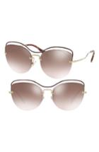 Women's Miu Miu 60mm Mirrored Cat Eye Sunglasses - Brown